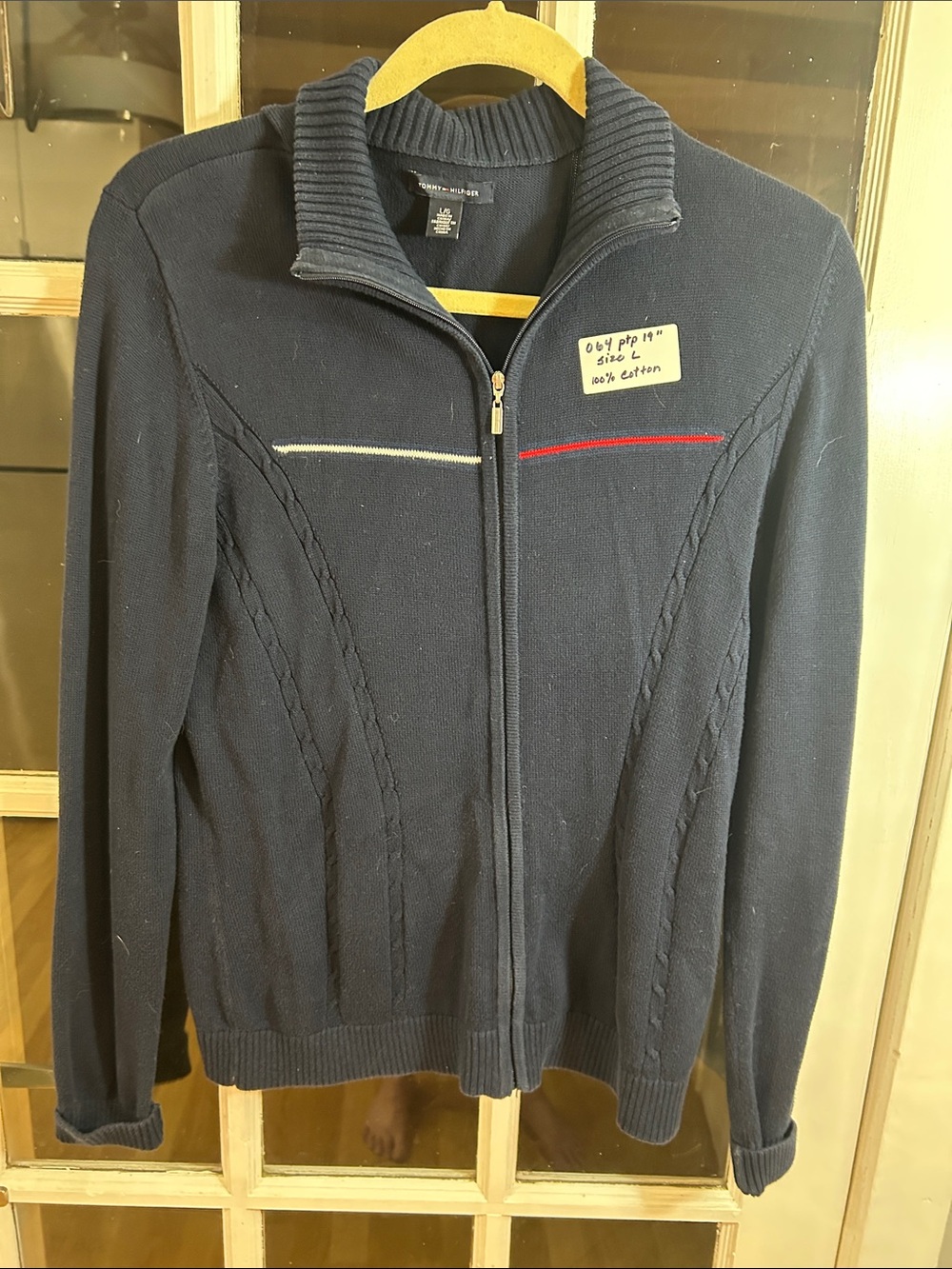 O64. Tommy Hilfiger Zippered Crewneck Sweater